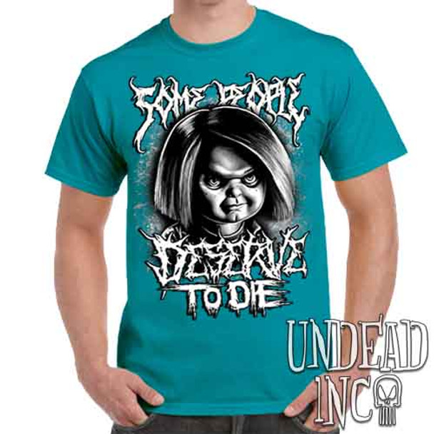 Chucky "Some People" Black & Grey - Men's Teal T-Shirt