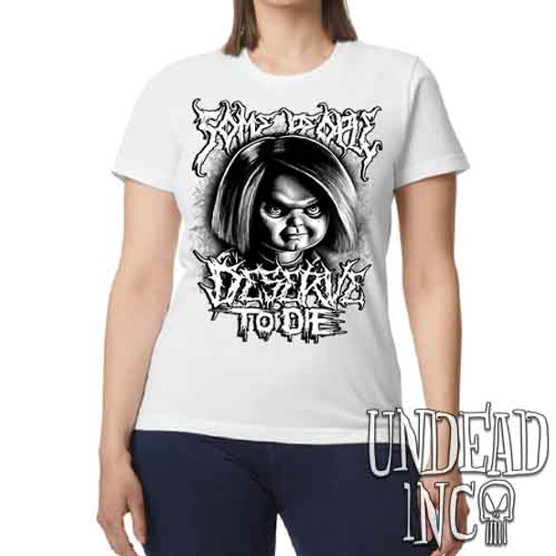 Chucky "Some People" Black & Grey - Women's REGULAR WHITE T-Shirt