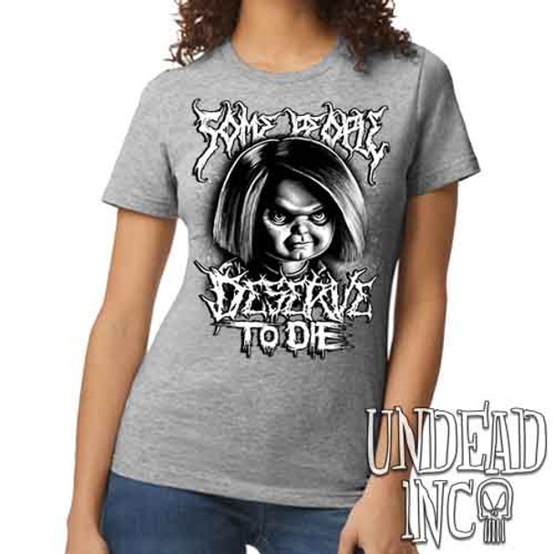 Chucky "Some People" Black & Grey - Women's REGULAR GREY T-Shirt