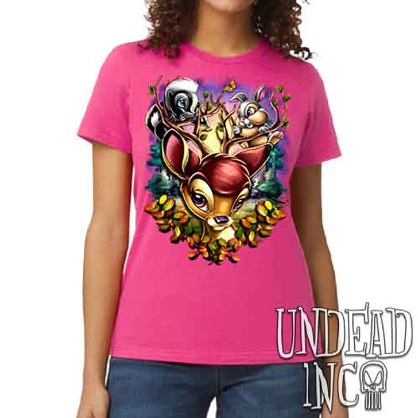 Bambi Woodland Antlers - Women's REGULAR PINK T-Shirt