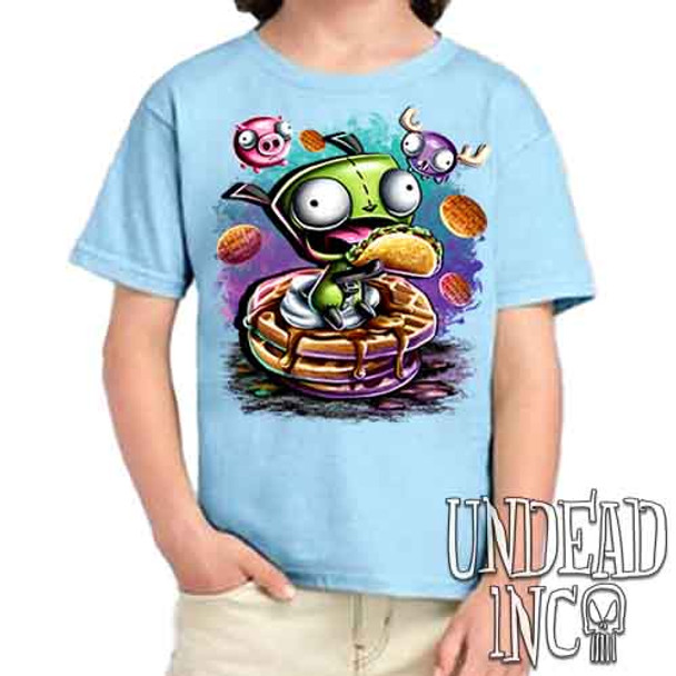 Invader Zim Gir Waffles - Kids Unisex BLUE Girls and Boys T shirt