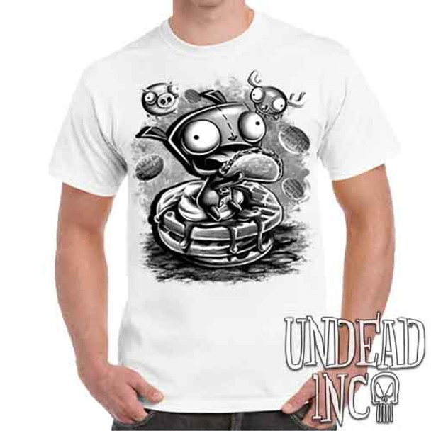 Invader Zim Gir Waffles Black & Grey - Men's White T-Shirt