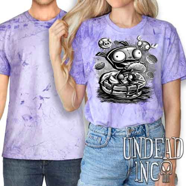 Invader Zim Gir Waffles Black & Grey - UNISEX COLOUR BLAST PURPLE T-Shirt