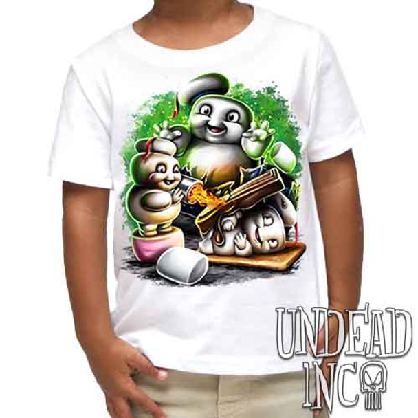 Mini Puft Madness - Kids Unisex WHITE Girls and Boys T shirt