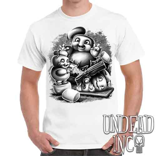 Mini Puft Madness  Black & Grey - Men's White T-Shirt