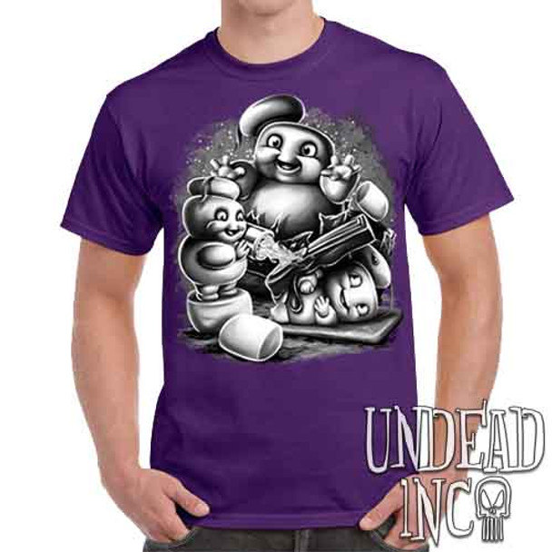 Mini Puft Madness  Black & Grey - Men's Purple T-Shirt