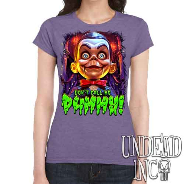 Slappy Don't Call Me Dummy - Women's FITTED HEATHER PURPLE T-Shirt