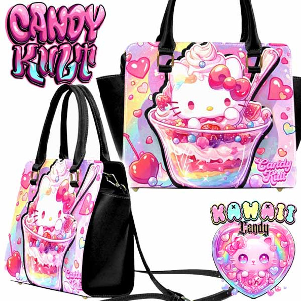 Sundae Kitty Kawaii Candy Crossbody Handbag