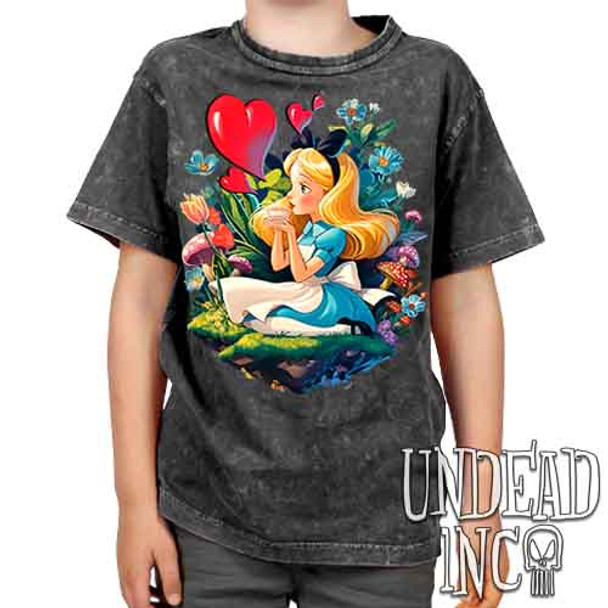 Vintage Wonderland - Kids Unisex STONE WASH Girls and Boys T shirt