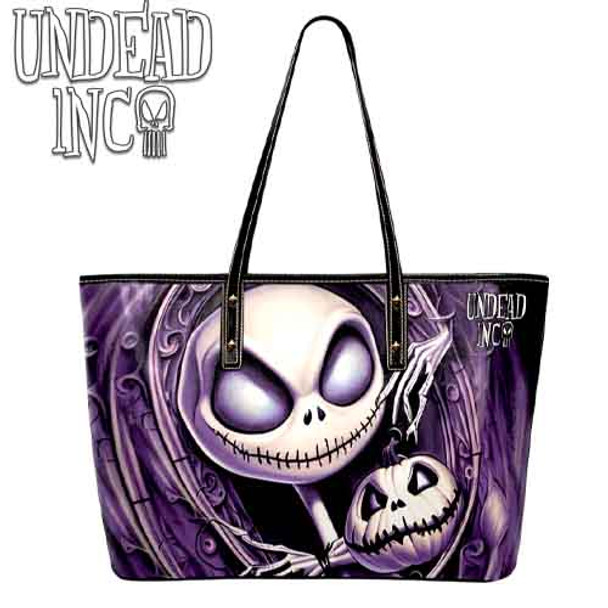 Jack Skellington Haunted Portrait Large Pu Leather Handbag / Shoulder Bag