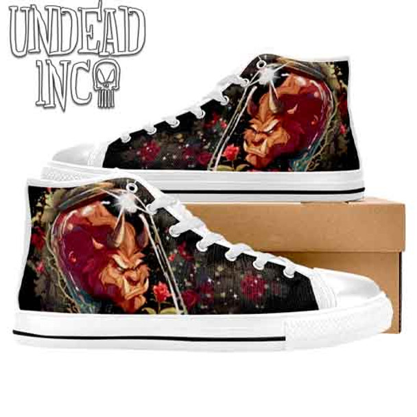 Cursed Beast White Women's Classic High Top Canvas Shoes