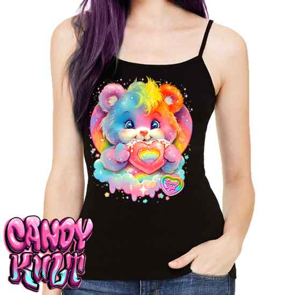 For The Love Of Rainbows Retro Candy - Petite Slim Fit Tank