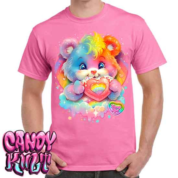 For The Love Of Rainbows Retro Candy - Men's Pink T-Shirt