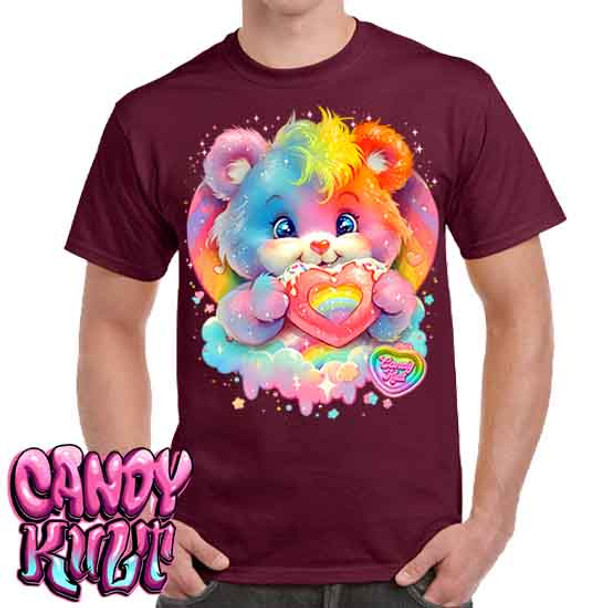 For The Love Of Rainbows Retro Candy - Men's  Maroon T-Shirt