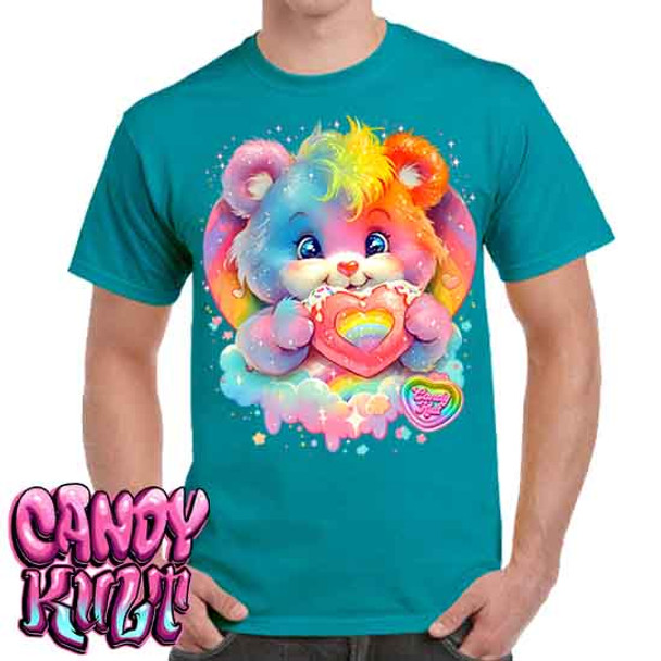 For The Love Of Rainbows Retro Candy - Men's Teal T-Shirt