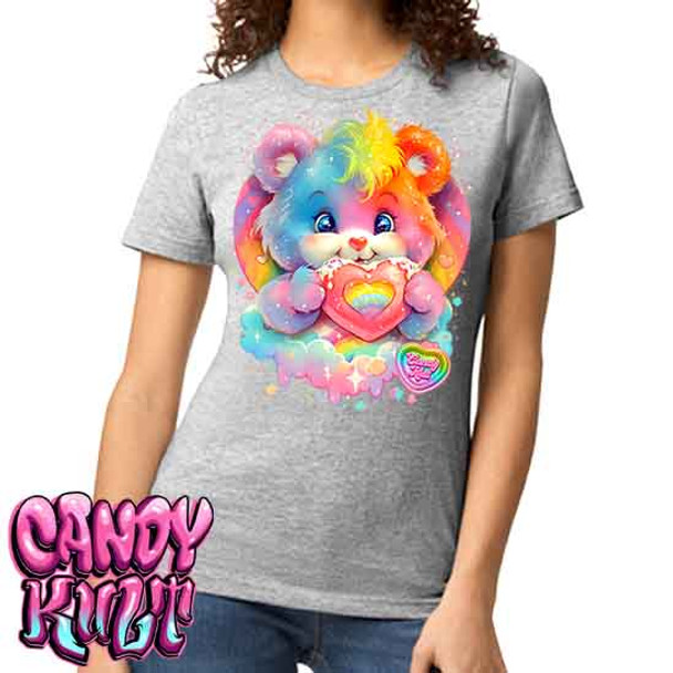 For The Love Of Rainbows Retro Candy - Women's REGULAR GREY T-Shirt