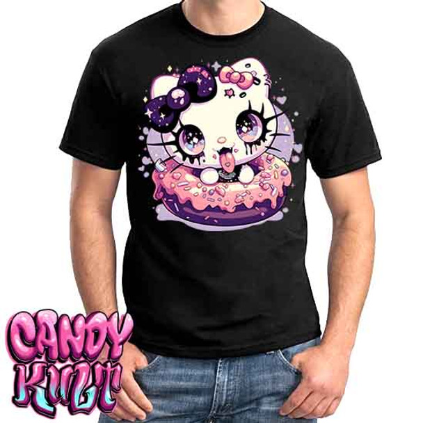 Goth Kitty Donut Kawaii Candy - Mens T Shirt