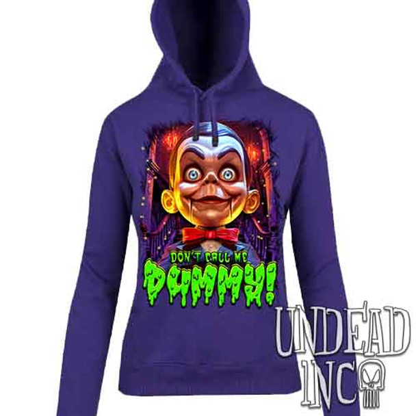 Slappy Don't Call Me Dummy - Ladies / Juniors PURPLE Fleece Hoodie