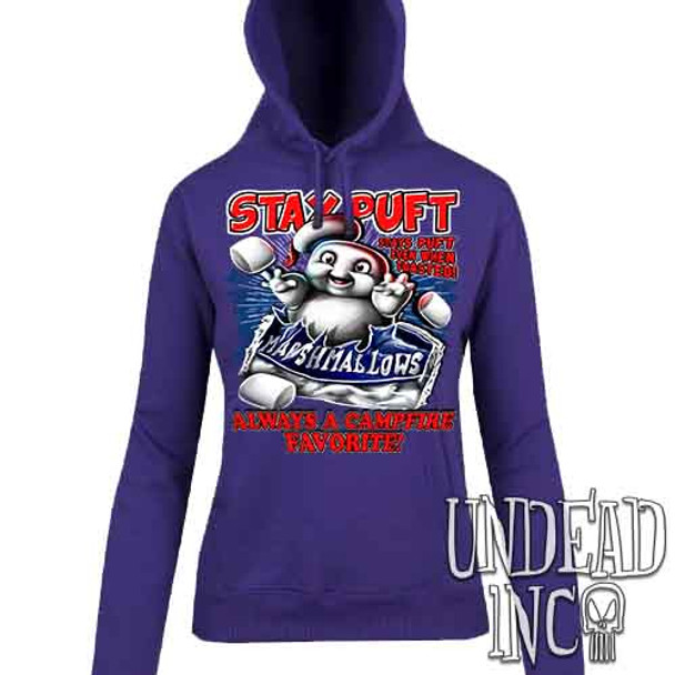 Stay Puft Marshmallows - Ladies / Juniors PURPLE Fleece Hoodie