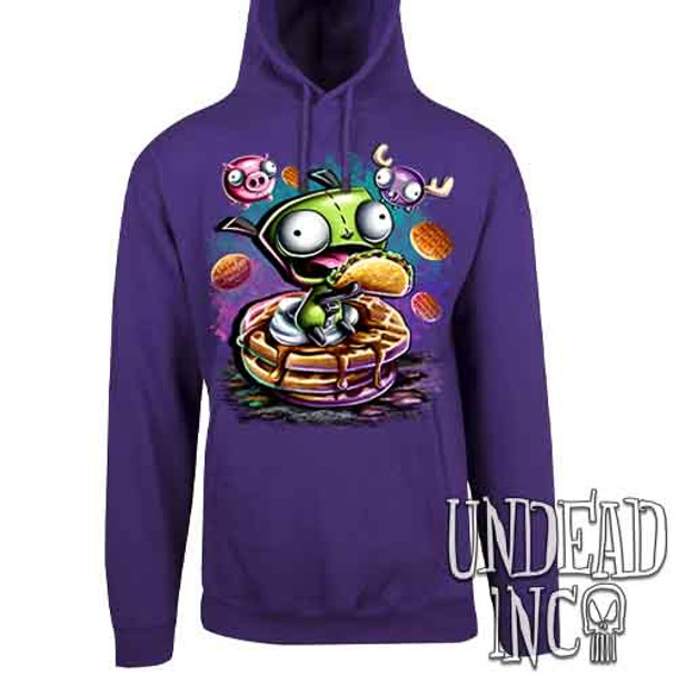 Invader Zim Gir Waffles - Mens / Unisex PURPLE Fleece Hoodie