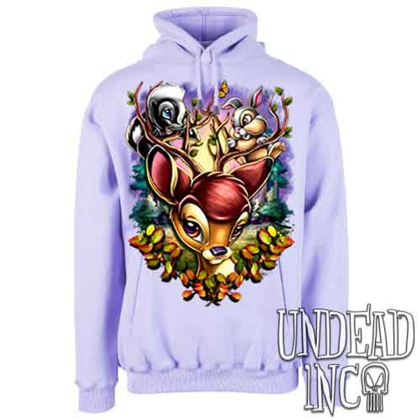 Bambi Woodland Antlers - Mens / Unisex LAVENDER Fleece Hoodie