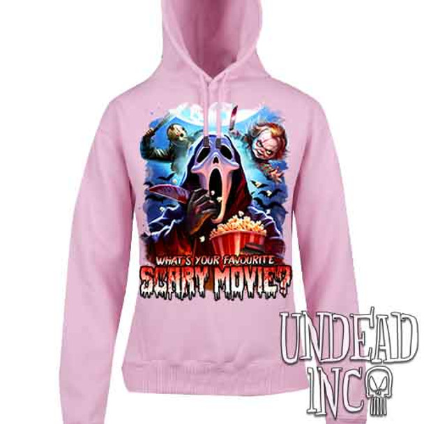 What's your favourite scary movie? - Ladies / Juniors LIGHT PINK Fleece Hoodie