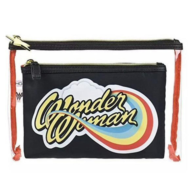 Wonder Woman Travel And Makeup Cosmetics Bag Set Of 2