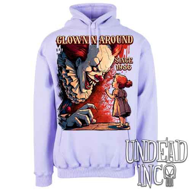 IT Clownin Around - Mens / Unisex LAVENDER Fleece Hoodie