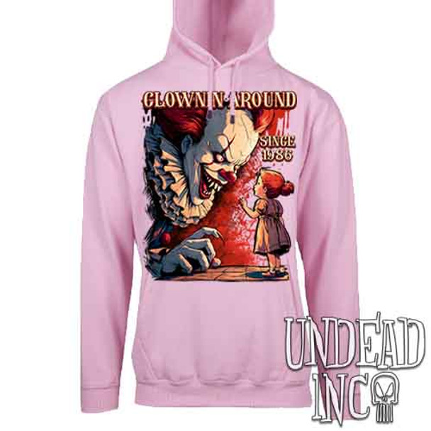 IT Clownin Around - Mens / Unisex LIGHT PINK Fleece Hoodie