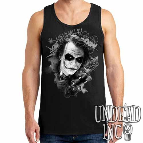 Joker BOOM Black & Grey Mens Tank Singlet