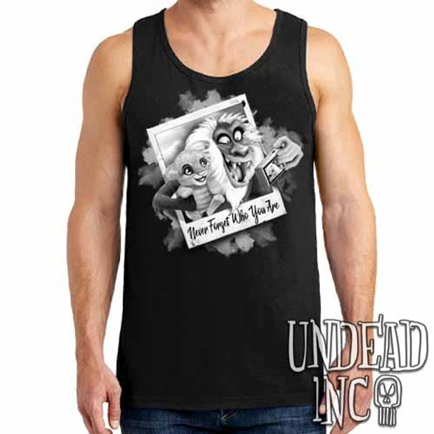 The Lion King Simba and Rafiki Selfie Black Grey Mens Tank Singlet