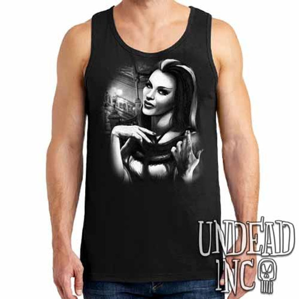 Lilly Munster Black Grey Mens Tank Singlet