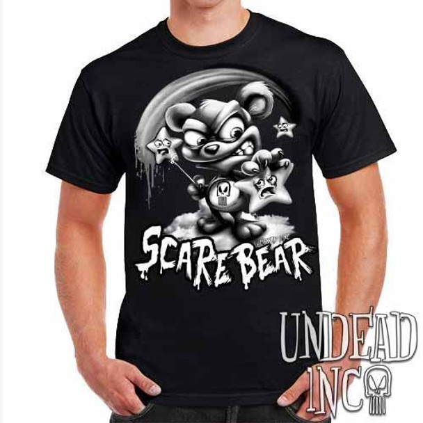 Undead Inc Scare Bear Hunting Stars Black & Grey - Mens T Shirt