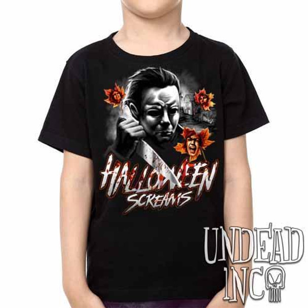 Michael Myers Halloween Screams MUTED VARIANT -  Kids Unisex Girls and Boys T shirt Clothing