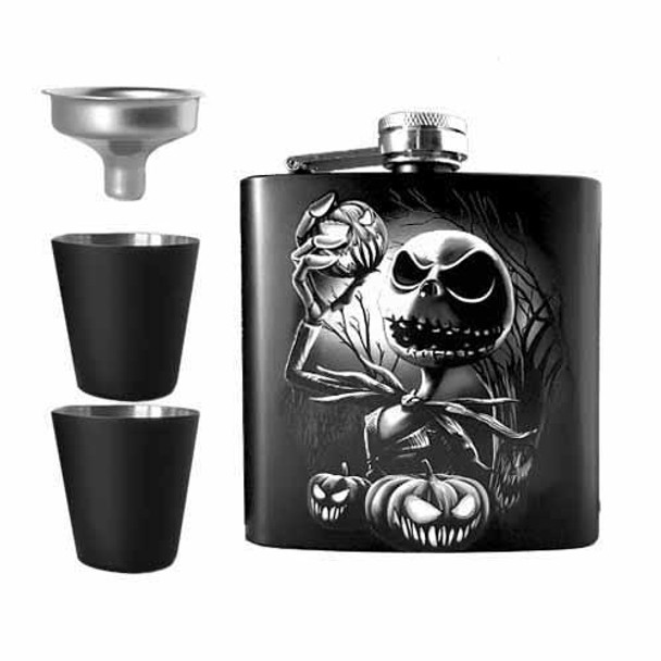 Nightmare Before Christmas Jack Skellington Undead Inc Hip Flask Set