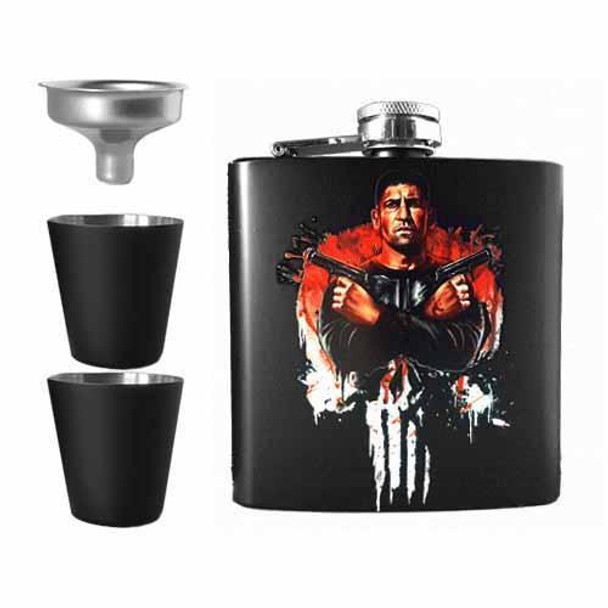 The Punisher Undead Inc Hip Flask Set