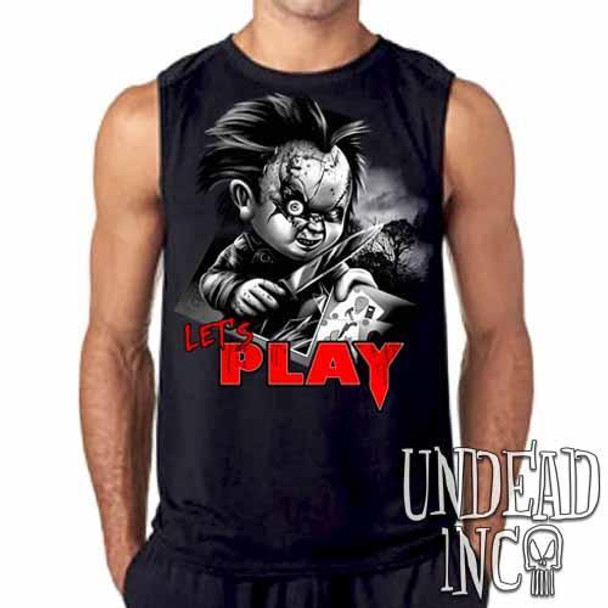 Chucky Let's Play Black & Grey Mens Sleeveless Shirt