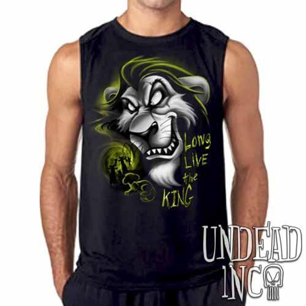 Villains Scar "Long live the king" Lion King Black & Grey Mens Sleeveless Shirt