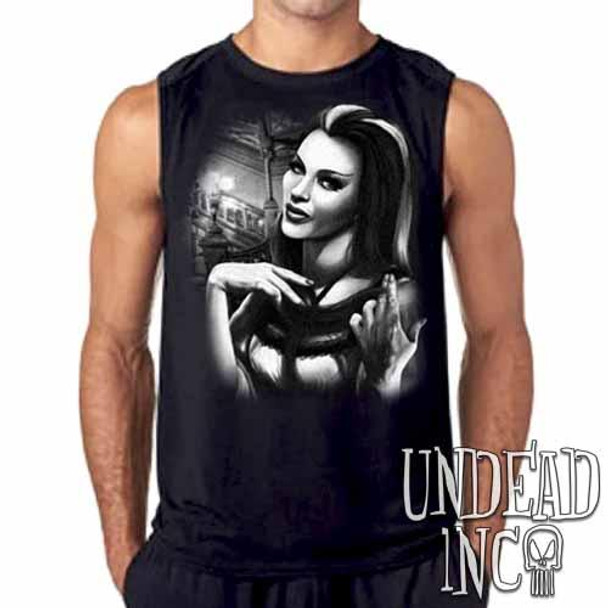 Lilly Munster Black & Grey Mens Sleeveless Shirt