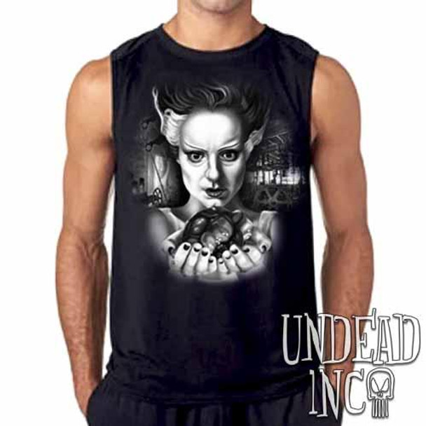 Bride Of Frankenstein Heart Black & Grey Mens Sleeveless Shirt