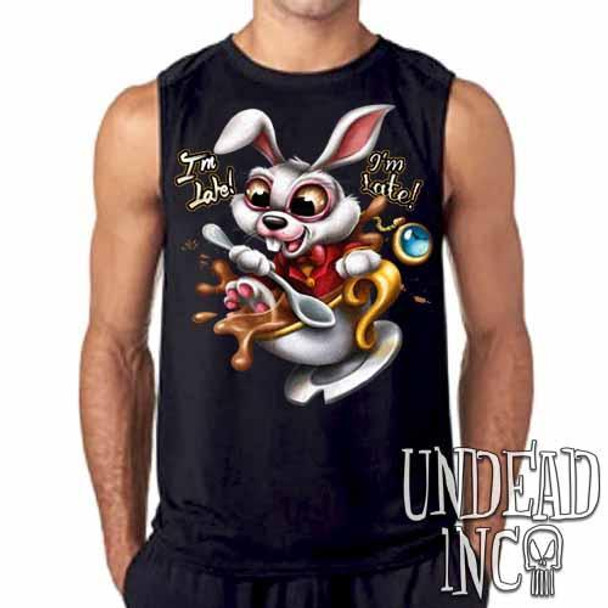 Alice In Wonderland White Rabbit I'm Late Teacup Mens Sleeveless Shirt