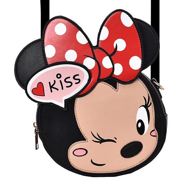 Minnie Mouse Cartoon Kiss Pu Leather Shoulder Bag