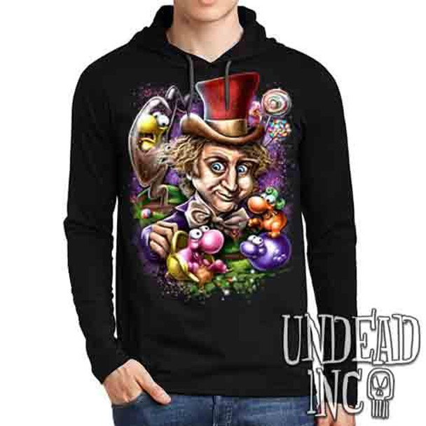 Willy Wonka & The NERDS Factory - Mens Long Sleeve Hooded Shirt