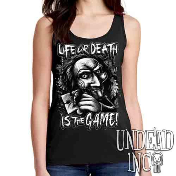 SAW Puppet Life Or Death Black & Grey - Ladies Singlet Tank