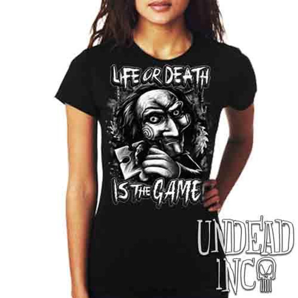 SAW Puppet Life Or Death Black & Grey - Ladies T Shirt