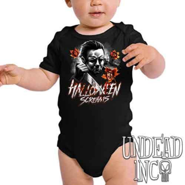 Michael Myers Halloween Screams Black & Grey - Infant Onesie Romper