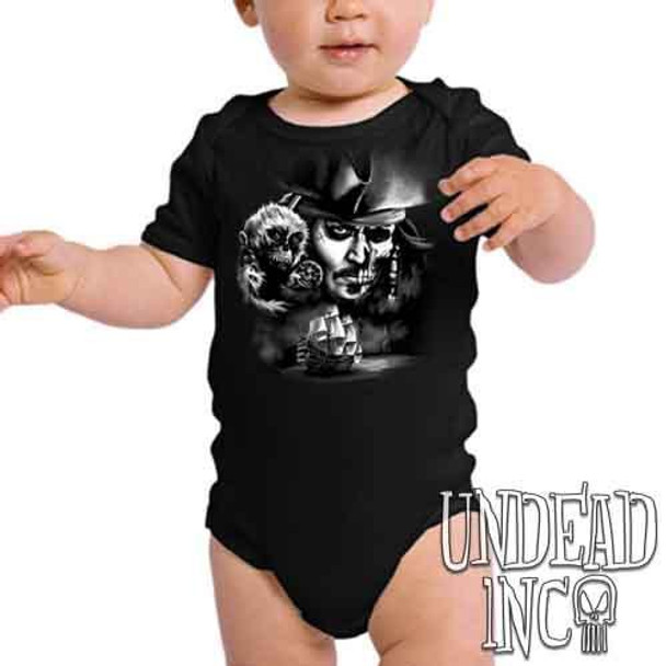 Pirates Of The Caribbean Undead Jack Sparrow Black & Grey - Infant Onesie Romper