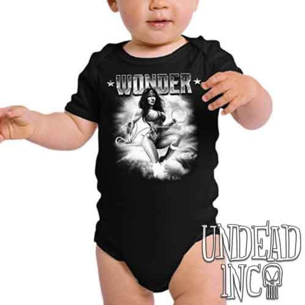 Wonder Woman Black & Grey - Infant Onesie Romper