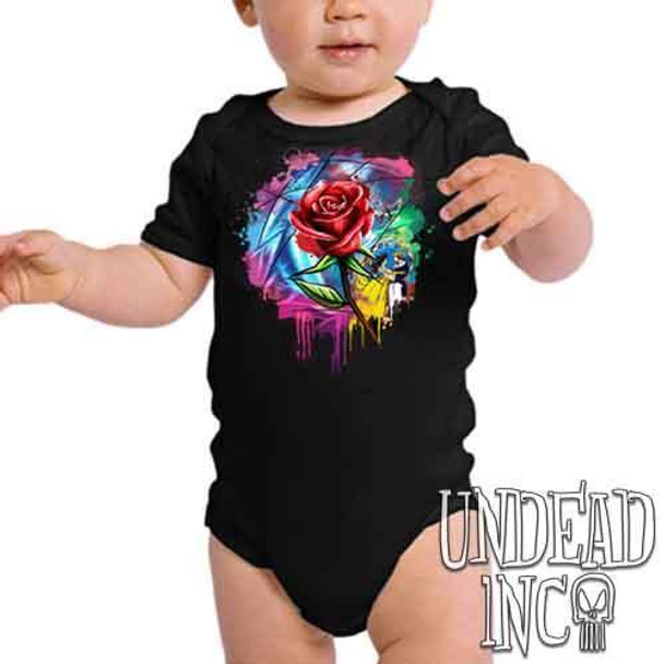 Beauty and the Beast Enchanted Rose Dripping Stained Glass - Infant Onesie Romper