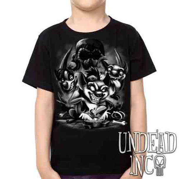 Lion King The Hyena's Birdie Boiler Black & Grey -  Kids Unisex Girls and Boys T shirt
